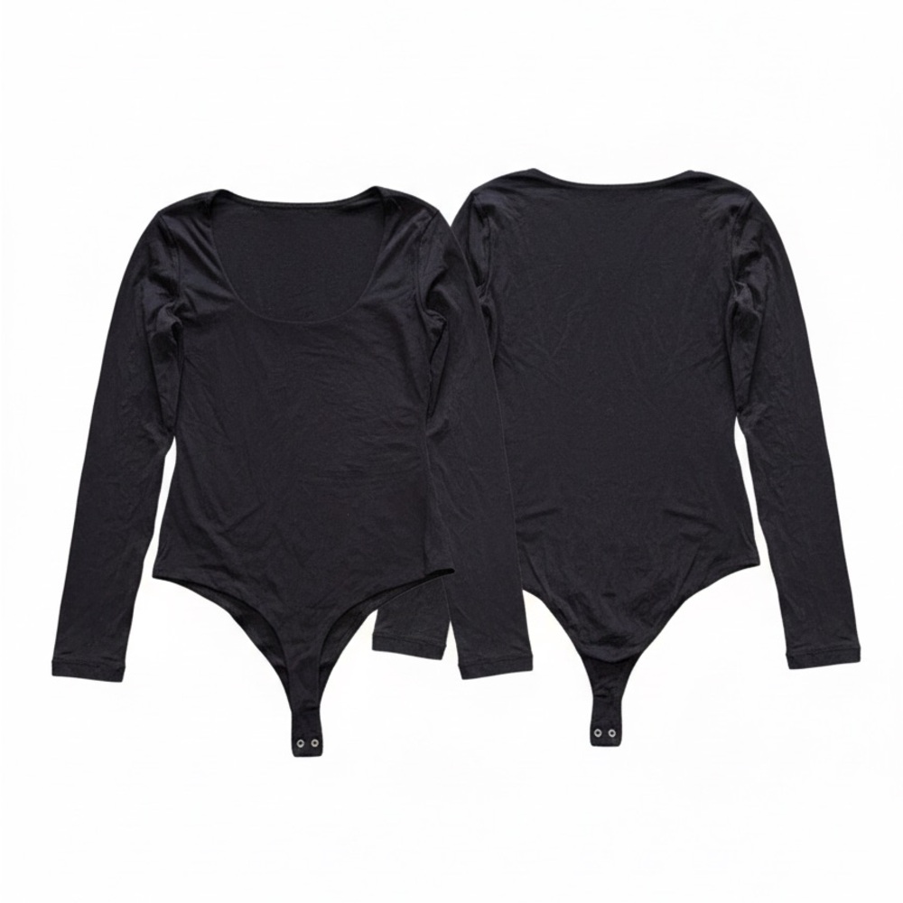 Elegant Black Long Sleeve Bodysuit